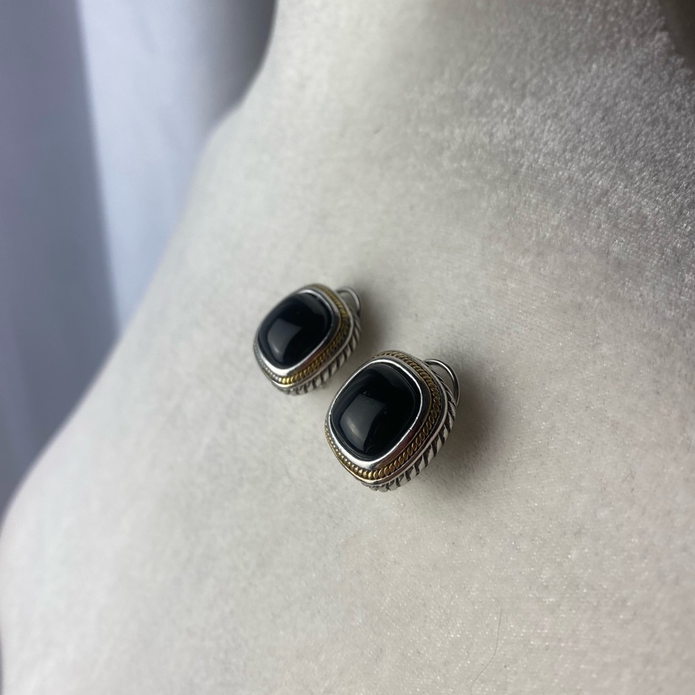Elegant Black and Gold Earrings